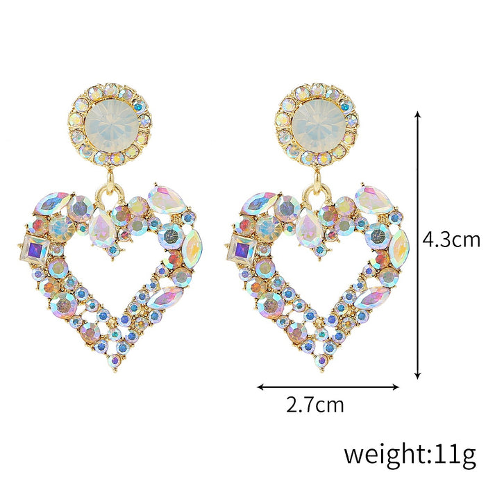 Wholesale Earrings Alloy Exaggerated Love Full of Diamonds JDC-ES-ManY027