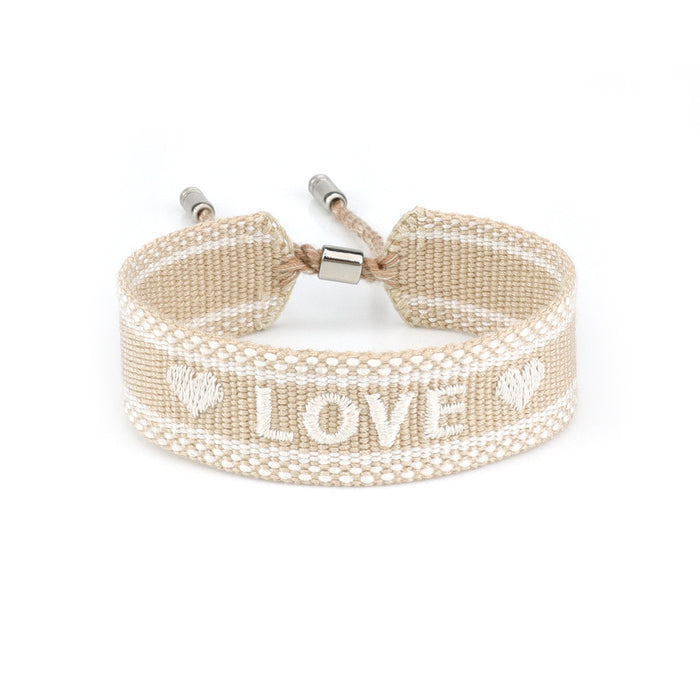 Jewelry WholesaleWholesale Metal Braided Embroidered Letter Bracelet JDC-BT-SheY006 Bracelet 奢颖 %variant_option1% %variant_option2% %variant_option3%  Factory Price JoyasDeChina Joyas De China