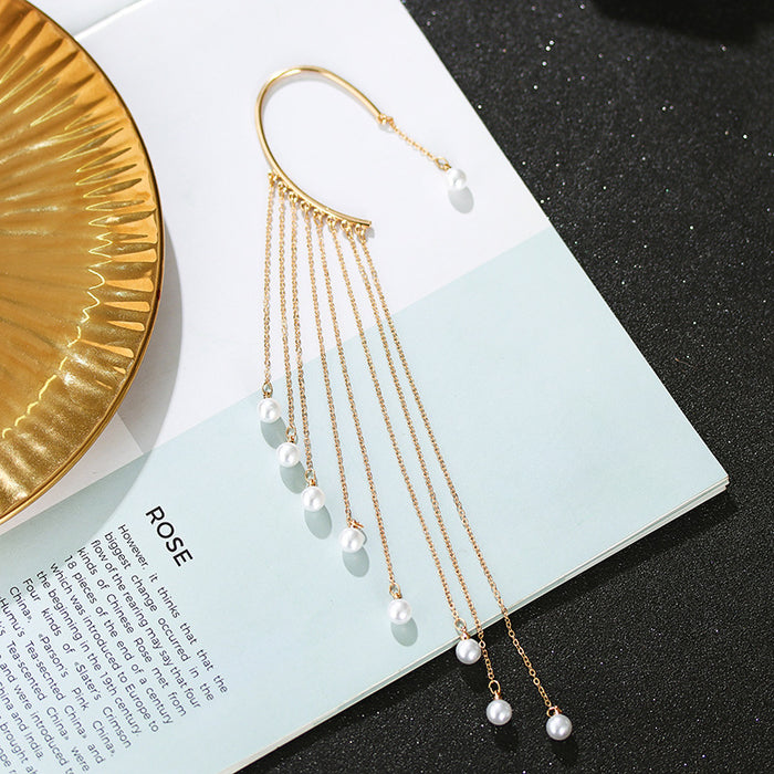 Wholesale Iron Chain Feather Boho Long Tassel Earrings JDC-ES-YYDX013