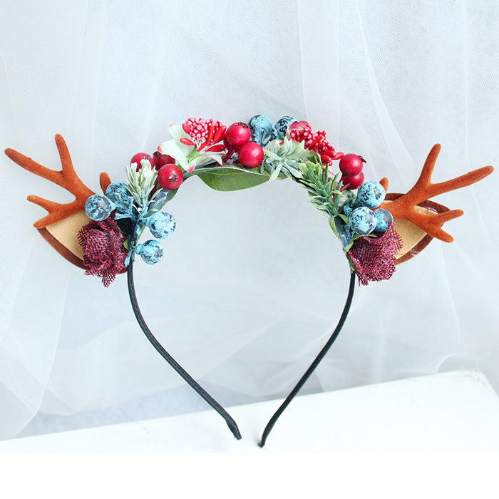 Wholesale Headband Fabric Christmas Elk Antlers JDC-HD-QingH001