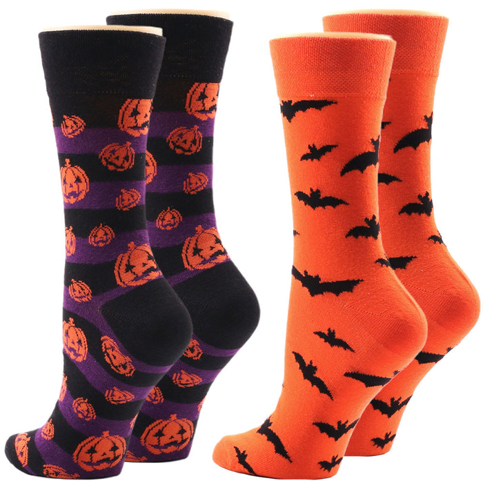 Wholesale Socks Cotton Spandex Cartoon Mid Tube Halloween MOQ≥3 JDC-SK-XQ004