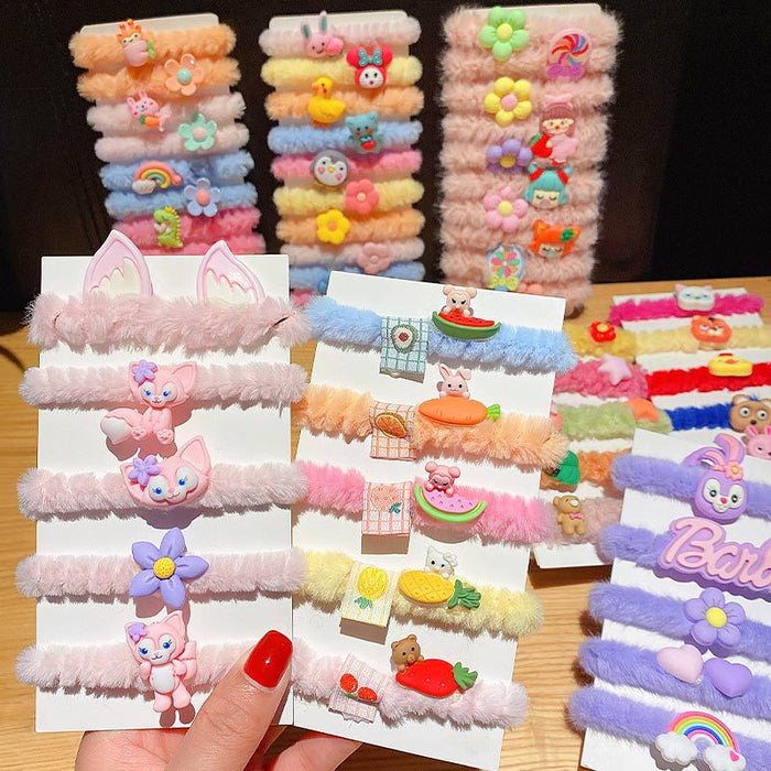 Jewelry WholesaleWholesale plush kids cartoon hair ring (F) JDC-HS-DingS002 Hair Scrunchies 鼎硕 %variant_option1% %variant_option2% %variant_option3%  Factory Price JoyasDeChina Joyas De China