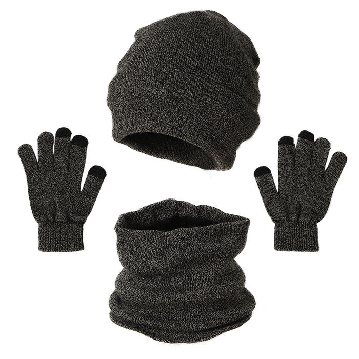 Wholesale Hat Acrylic Knitted Warm Scarf Gloves Three-Piece Set JDC-FH-Shengs006