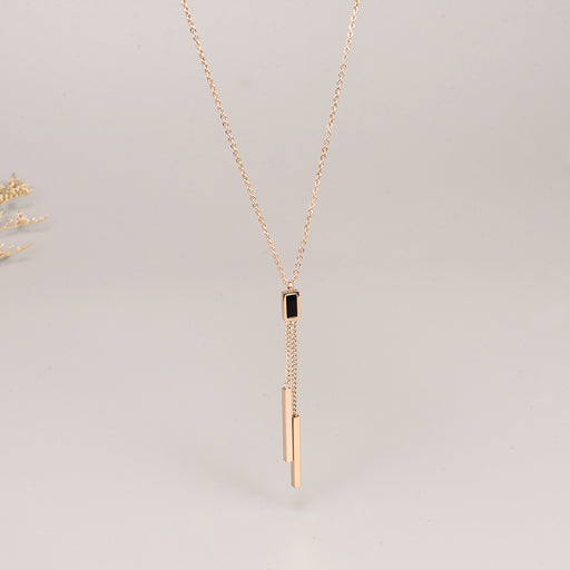 Jewelry WholesaleWholesale Rectangular Tassel Stainless Steel Gold Plated Necklace JDC-NE-YS064 Necklaces 艺昇 %variant_option1% %variant_option2% %variant_option3%  Factory Price JoyasDeChina Joyas De China