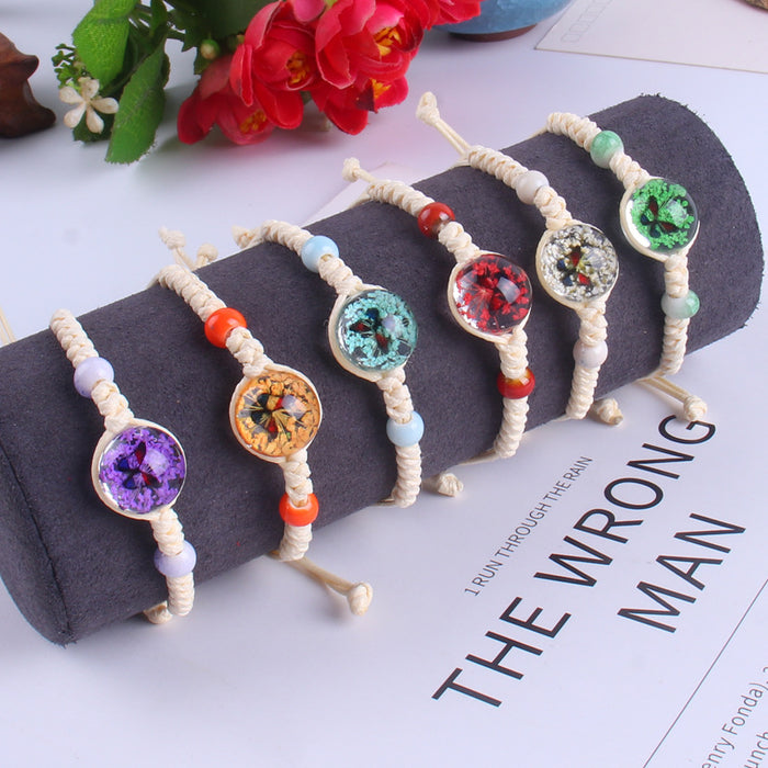 Wholesale Bracelet Glass Ball Weaving Gypsophila Immortal MOQ≥2 JDC-BT-ZhuoD002