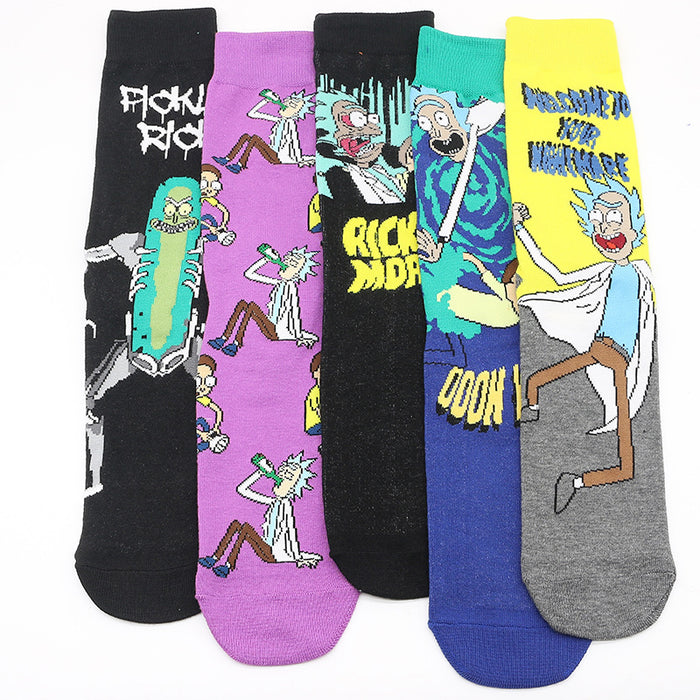 Wholesale Sock Cotton Mid-Cylinder Breathable Sweat-absorbent Cartoon Printing Color MOQ≥3 JDC-SK-ShuiH006