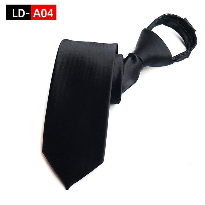 Wholesale Men's Business Tie Zipper Tie Lazy Free Knot Tie JDC-TIE-YonF006