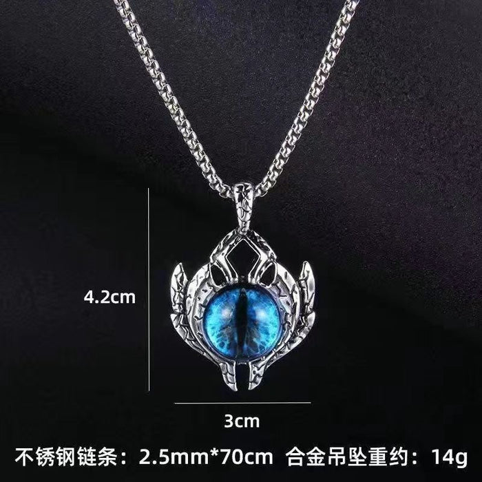 Wholesale Necklace Titanium Steel Luminous Demon Eye Fluorescent MOQ≥2 JDC-NE-DanYuan002