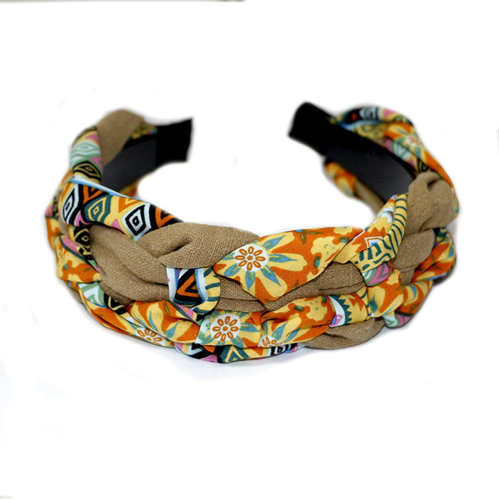 Wholesale Headband Fabric Resort Bohemian Twist Braid MOQ≥3 JDC-HD-HMXS004