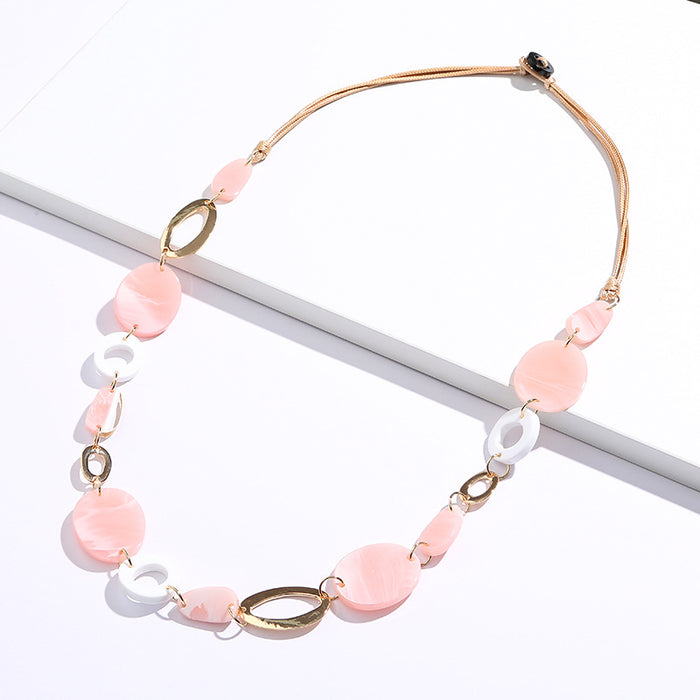 Wholesale Necklace Premium Sense Geometric Acrylic Alloy JDC-NE-yefen002