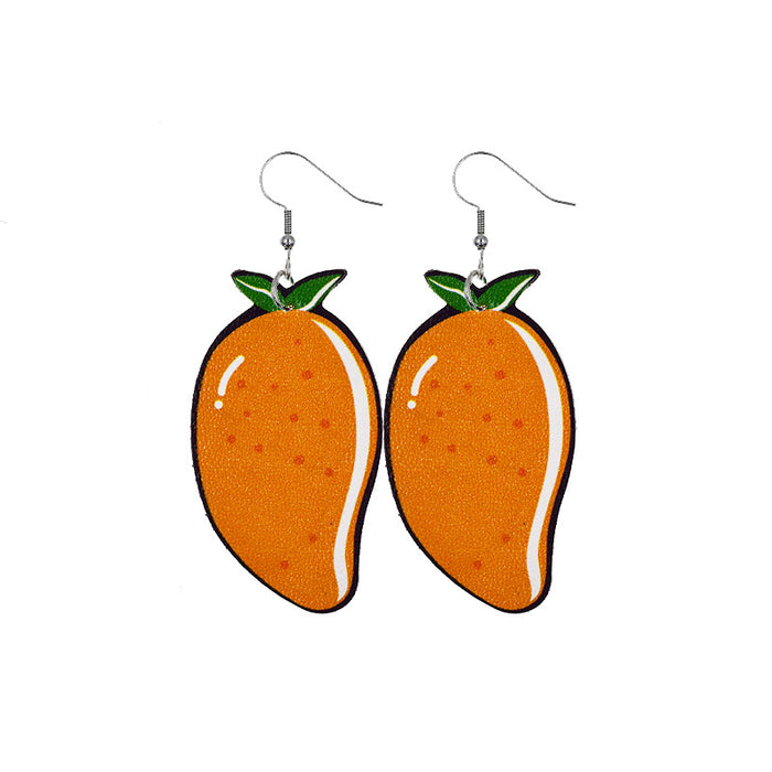 Jewelry WholesaleWholesale Hawaiian Fruit Pineapple Watermelon Lemon Cherry PU Leather Earrings MOQ≥2 JDC-ES-Chengy015 Earrings Chengy %variant_option1% %variant_option2% %variant_option3%  Factory Price JoyasDeChina Joyas De China