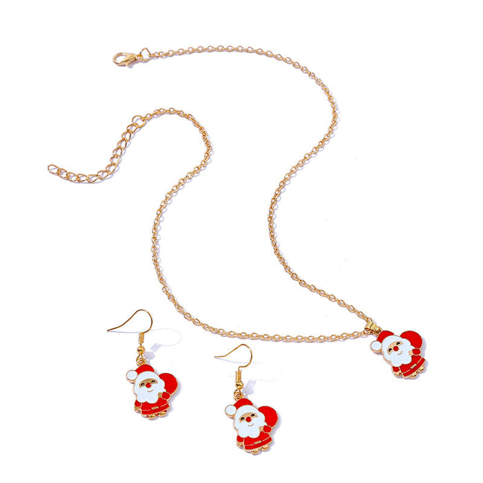 Wholesale Necklaces Alloy Christmas Collection Necklace Earrings Set MOQ≥2set JDC-NE-KaiWei002