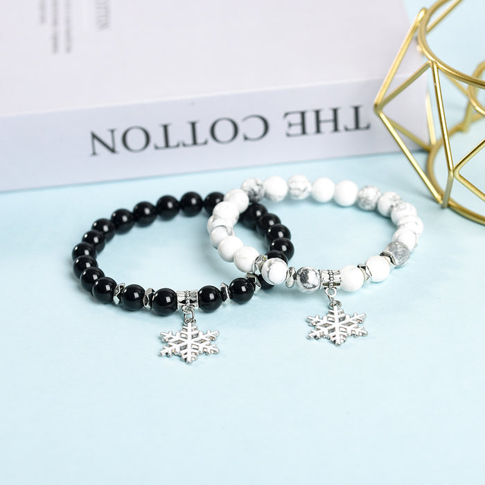 Wholesale Christmas Bracelet Cute Snowflake Crystal Creative Style JDC-BT-ZhiSF001