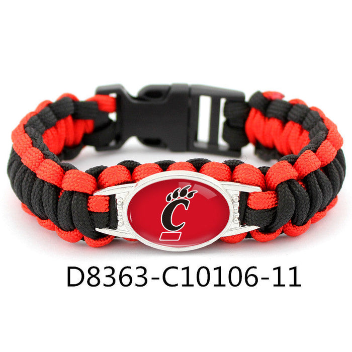 Wholesale Sports Style Rugby Team Woven Bracelets JDC-BT-BaB021