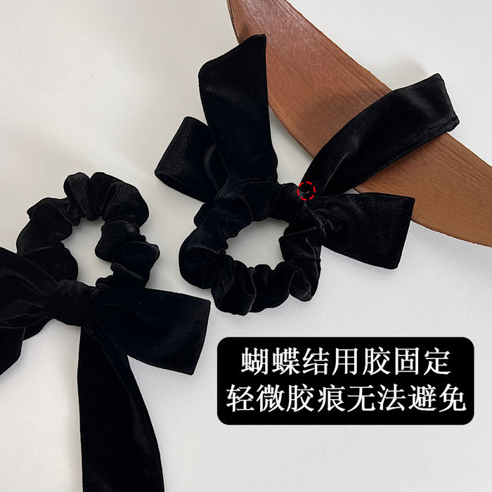 Wholesale Hair Scrunchies Velvet Streamer Butterfly JDC-HS-TOC006