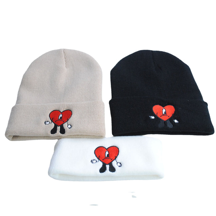 Wholesale Hat Acrylic Cute Embroidery Knitted Hat MOQ≥2 JDC-FH-XRong001