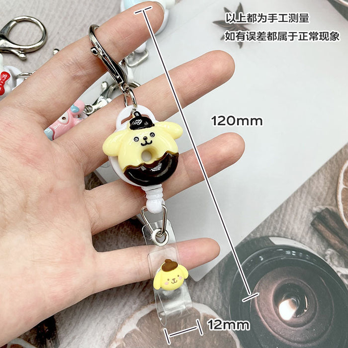 Wholesale Keychains Plastic Silicone Cute Cartoon Retractable Pull Buckle Round Cable Puller (S) MOQ≥2 JDC-KC-DKWH004