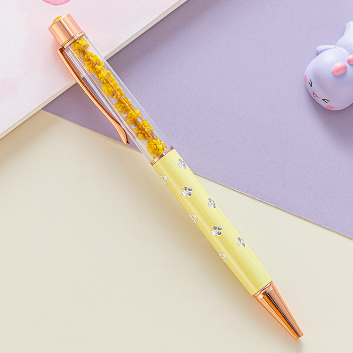 Wholesale Ballpoint Pen Metal Dried Flower Gel Pen JDC-BP-HongD002