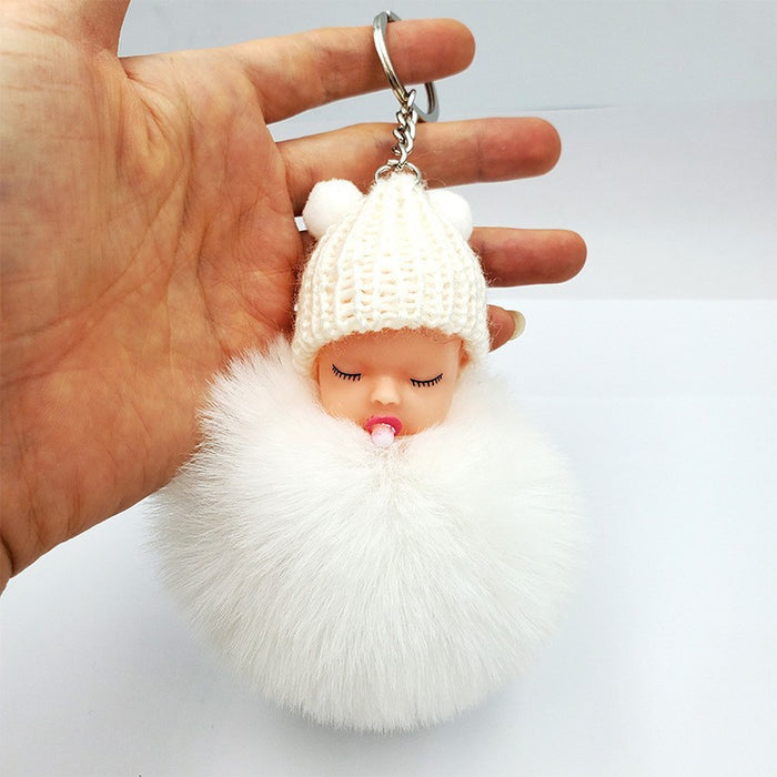 Jewelry WholesaleWholesale Plush Doll Hair Ball Keychain MOQ≥2 JDC-KC-QiShi030 Keychains 奇释 %variant_option1% %variant_option2% %variant_option3%  Factory Price JoyasDeChina Joyas De China