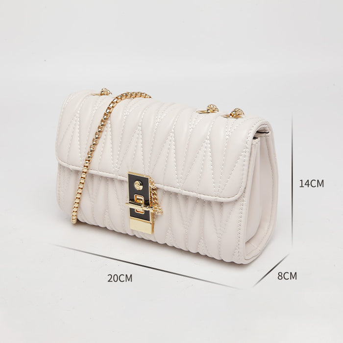 Wholesale Shoulder Bag PU Chain Embroidered Wrinkled Small Square Bag Diagonal JDC-SD-Ziyi002