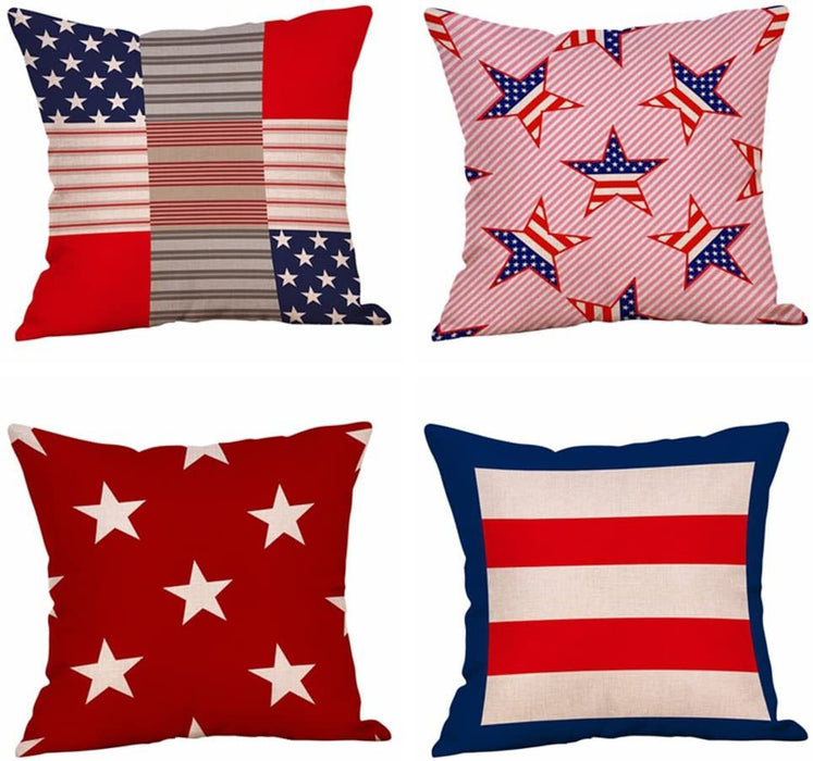 Wholesale 4th of July Independence Day Linen Pillowcase MOQ≥2 JDC-PW-OuH001