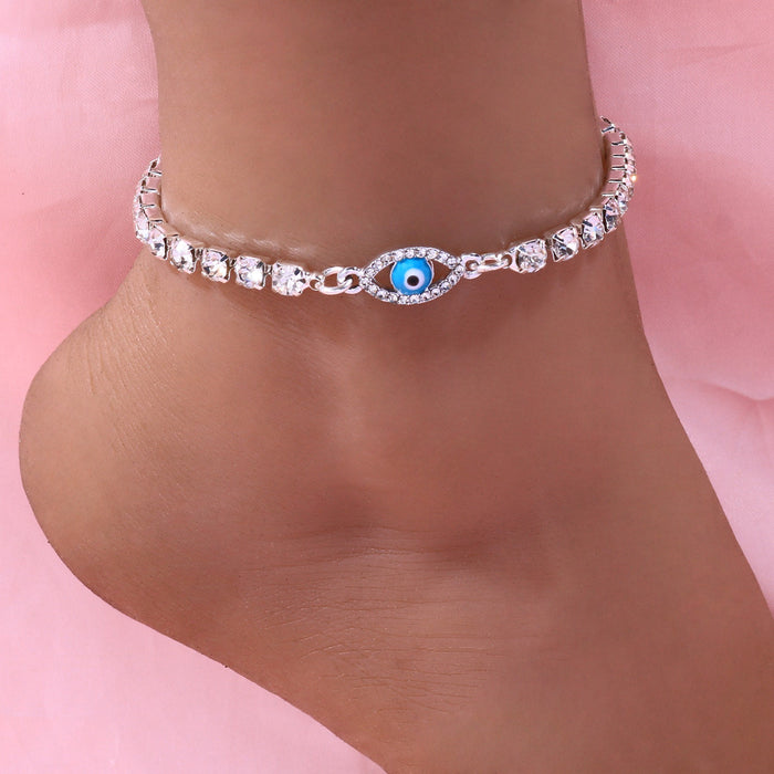 Wholesale Boho Anklet Evil Eye Anklet Shiny Rhinestones JDC-AS-XinS033