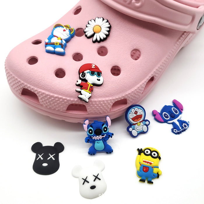 Wholesale set of 9 Cartoon Cute PVC DIY Accessories Croc Charms (M) MOQ≥3 JDC-CCS-WanX024