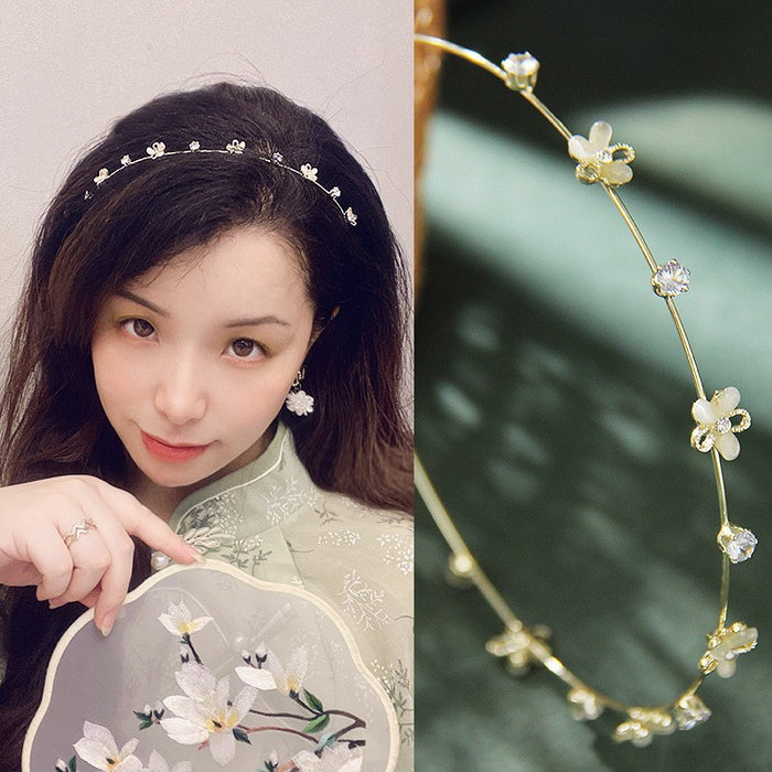 Wholesale Headband Rhinestone Imitation Pearl Opal Alloy JDC-HD-FSE002