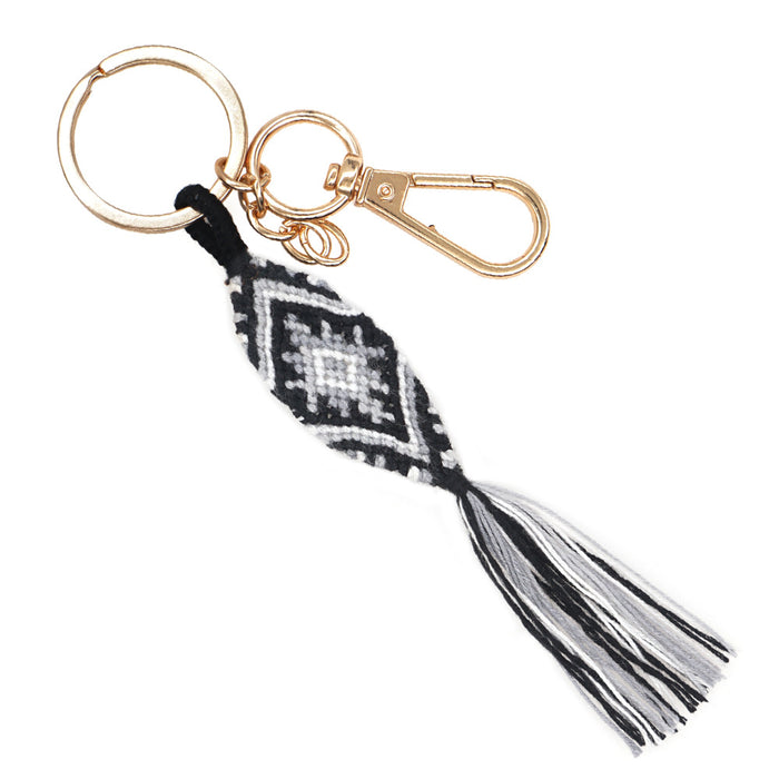 Jewelry WholesaleWholesale cotton thread color matching hand woven tassel Wristlet Keychain  JDC-KC-Yuxz018 Keychains 煜星珠 %variant_option1% %variant_option2% %variant_option3%  Factory Price JoyasDeChina Joyas De China