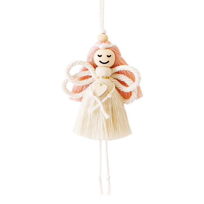 Jewelry WholesaleWholesale Cotton Rope Wood Beads Weaving Handmade Angel Car Ornament MOQ≥2 JDC-DC-JM002 Dreamcatcher 杰米 %variant_option1% %variant_option2% %variant_option3%  Factory Price JoyasDeChina Joyas De China