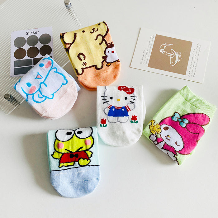 Wholesale socks fabric spring and summer cute cat cartoon sports boat socks JDC-SK-JSD010