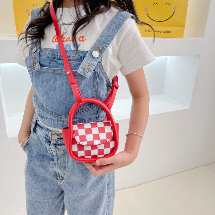 Jewelry WholesaleWholesale PU material plaid colorful children's handbag JDC-HB-KM023 Handbags 卡曼 %variant_option1% %variant_option2% %variant_option3%  Factory Price JoyasDeChina Joyas De China