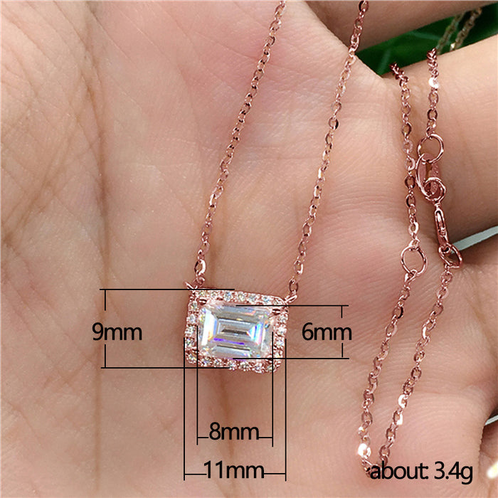 Jewelry WholesaleWholesale full diamond square zircon necklace JDC-NE-Caos009 Necklaces 曹适 %variant_option1% %variant_option2% %variant_option3%  Factory Price JoyasDeChina Joyas De China