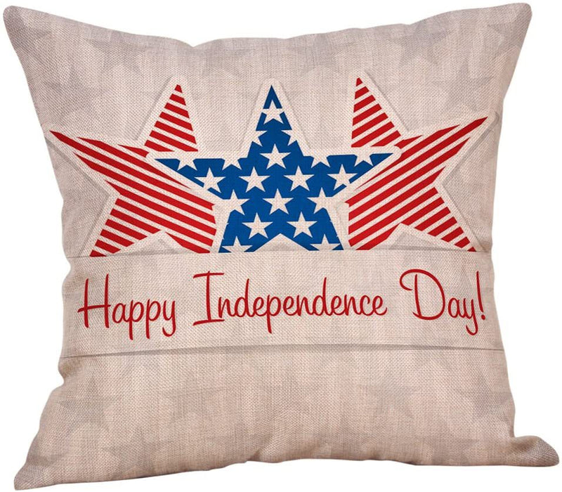 Wholesale 4th of July Independence Day Linen Pillowcase MOQ≥2 JDC-PW-OuH001