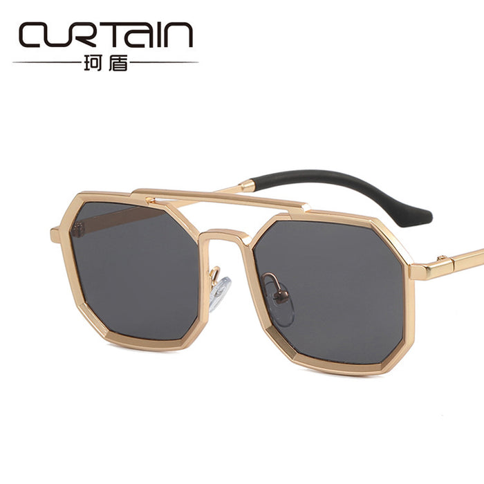 Wholesale Steampunk Double Bridge Sunglasses Men Polygon JDC-SG-KD169