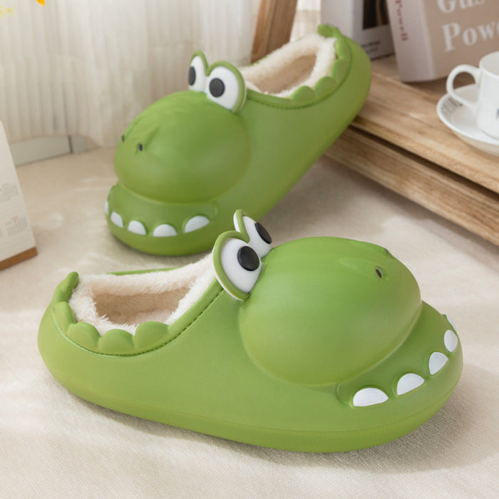 Wholesale Winter Cute Little Dinosaur Cotton EVA Non-slip Slippers JDC-SP-RLY001