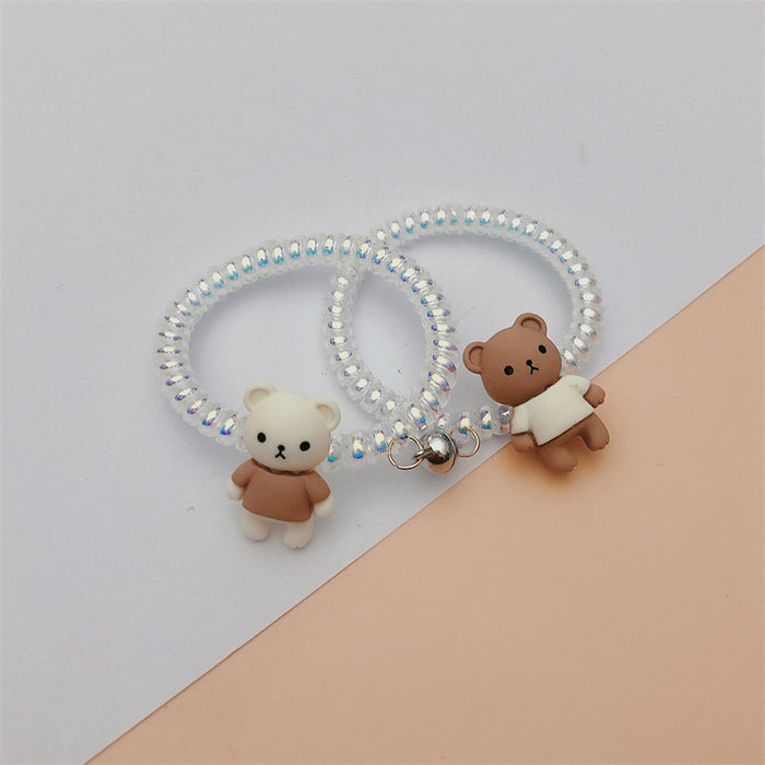 Jewelry WholesaleWholesale Phone Cord Hair Ring With Magnetic Suction Couple Friend Bracelet JDC-BT-WeiY013 Bracelet 薇雅 %variant_option1% %variant_option2% %variant_option3%  Factory Price JoyasDeChina Joyas De China