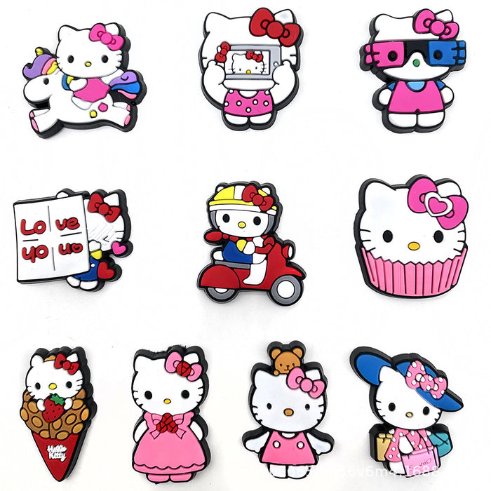 Wholesale set of 10 Cartoon Cute PVC DIY Accessories Croc Charms (M) MOQ≥3 JDC-CCS-WanX022