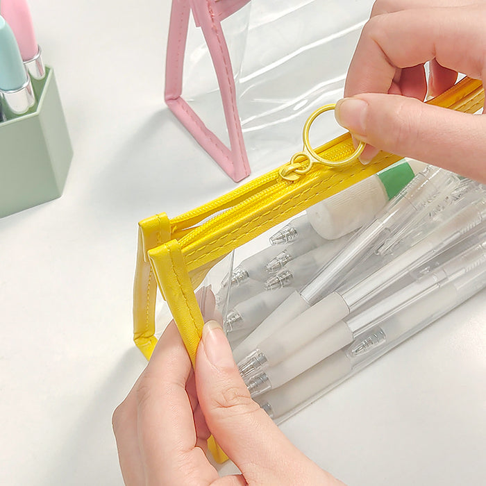 Wholesale PVC Color Transparent Pencil Case JDC-PC-dichen002