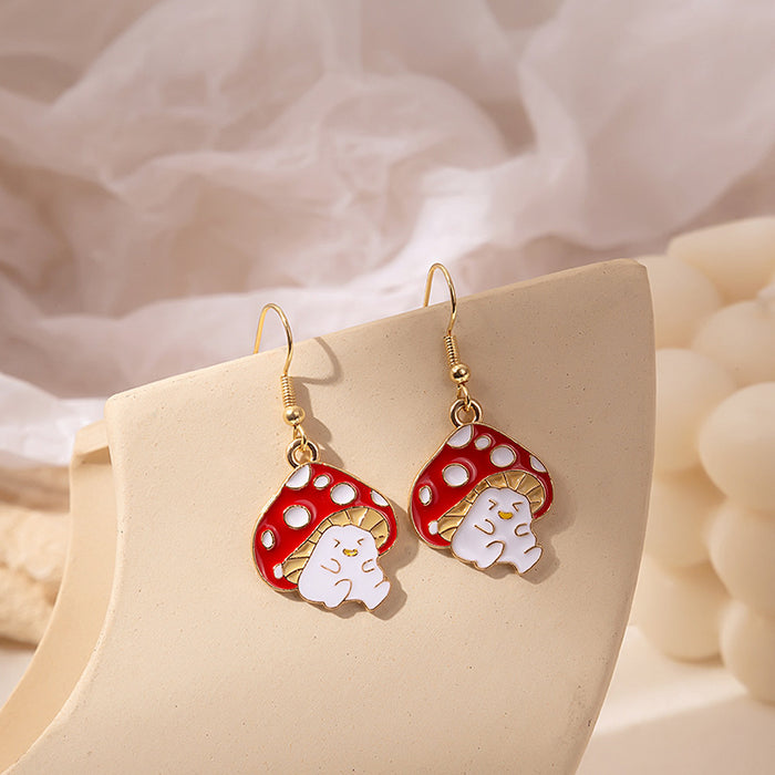 Wholesale Fun Cartoon Asymmetric Oil Drop Earrings JDC-ES-Mdd017