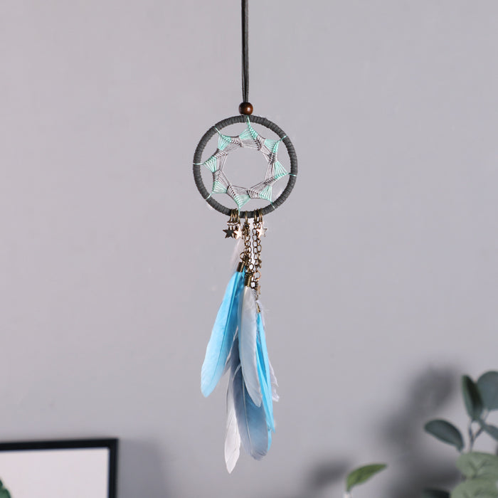 Wholesale Feather Dreamcatcher Ornament Woven Car Hanging  MOQ≥2 JDC-DC-RXin016