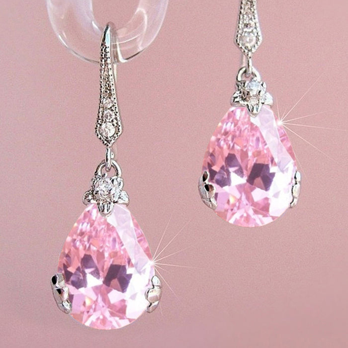 Wholesale Earrings Copper Zircon Drop Shape MOQ≥2 JDC-PREMCAOS-ES-013