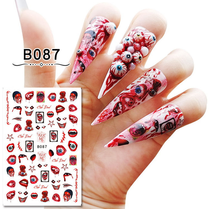 Wholesale Eco Resin Halloween Series Nail Stickers JDC-NS-Jinjia001