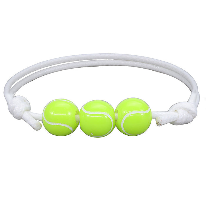 Wholesale Bracelet Basketball Baseball Wax Thread Braided Tennis Rugby Bracelet MOQ≥2 JDC-BT-Yiye026