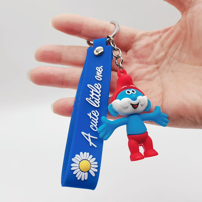 Wholesale Cartoon Smurfs PVC Soft Rubber Keychain JDC-KC-XiangY010