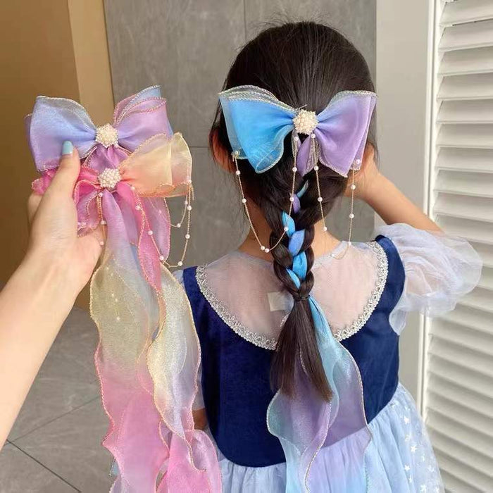 Jewelry WholesaleWholesale Children's Hairband Tied Hair Bow Braided Hair Clip JDC-HC-CT002 Hair Clips 春天 %variant_option1% %variant_option2% %variant_option3%  Factory Price JoyasDeChina Joyas De China