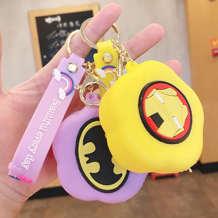 Wholesale cute coin purse keychain cartoon petal silicone JDC-KC-MeiZ021