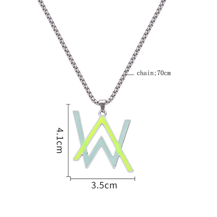 Wholesale Necklace Stainless Steel Waterproof Letter Luminous MOQ≥2 JDC-NE-ZiFei008