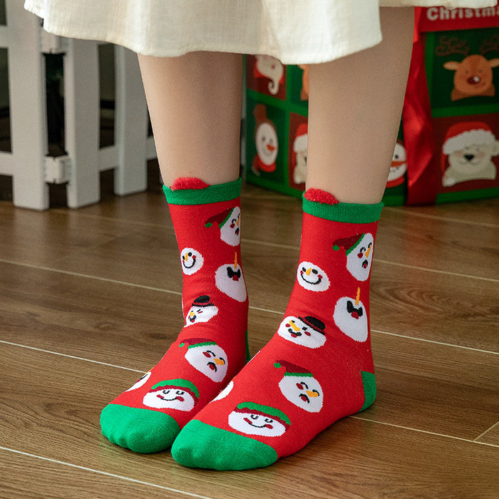 Wholesale Socks Cotton Christmas Stereo Ear Socks MOQ≥3 JDC-SK-BingTao001