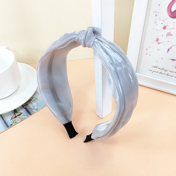 Jewelry WholesaleWholesale high-quality bright silk yarn headband wide version double knot JDC-HD-O394 Headband 潮炫 %variant_option1% %variant_option2% %variant_option3%  Factory Price JoyasDeChina Joyas De China